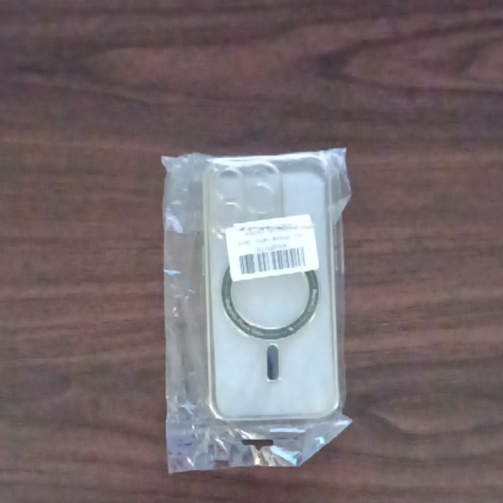 Transparent And Gold iPhone 14 Pro Magnetic Phone Case